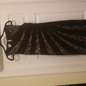 Black dress with lace cutouts